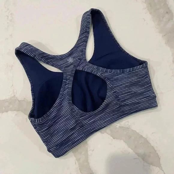 Tek Gear Padded Sports Bra Blue Medium Support Keyhole Back Womens Small Workout - Picture 2 of 5
